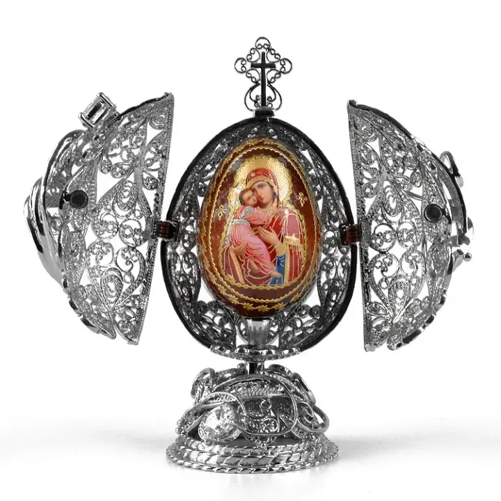 Icon Egg in Silver Filigree Egg