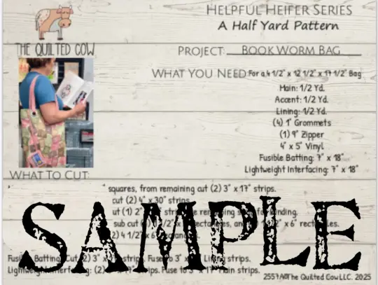 Helpful Heifer Book Worm Bag