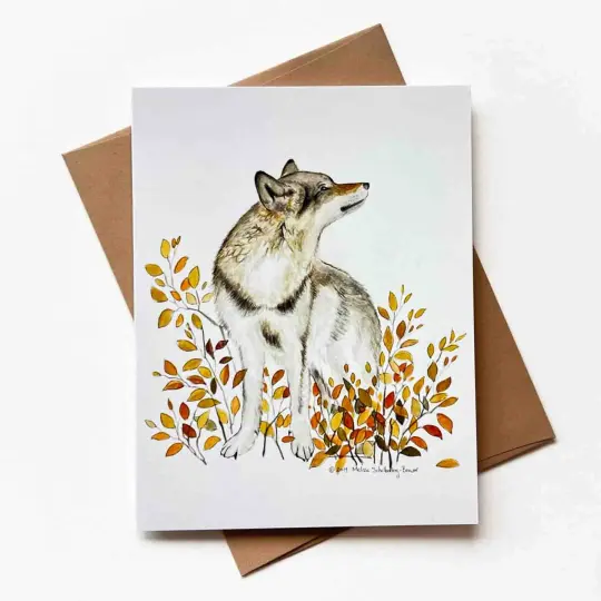 Autumn Wolf Card