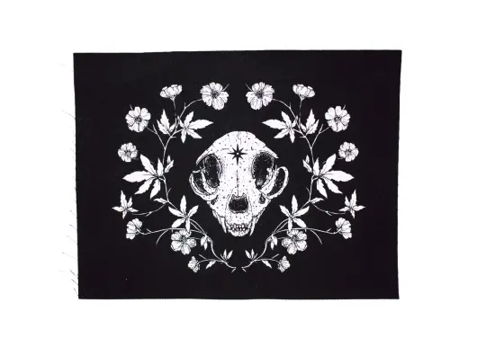 Cat Skull and Cinquefoil Back Patch