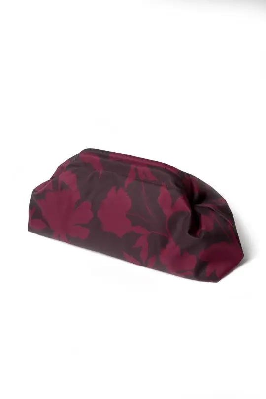 Burgundy Floral Clutch Bag