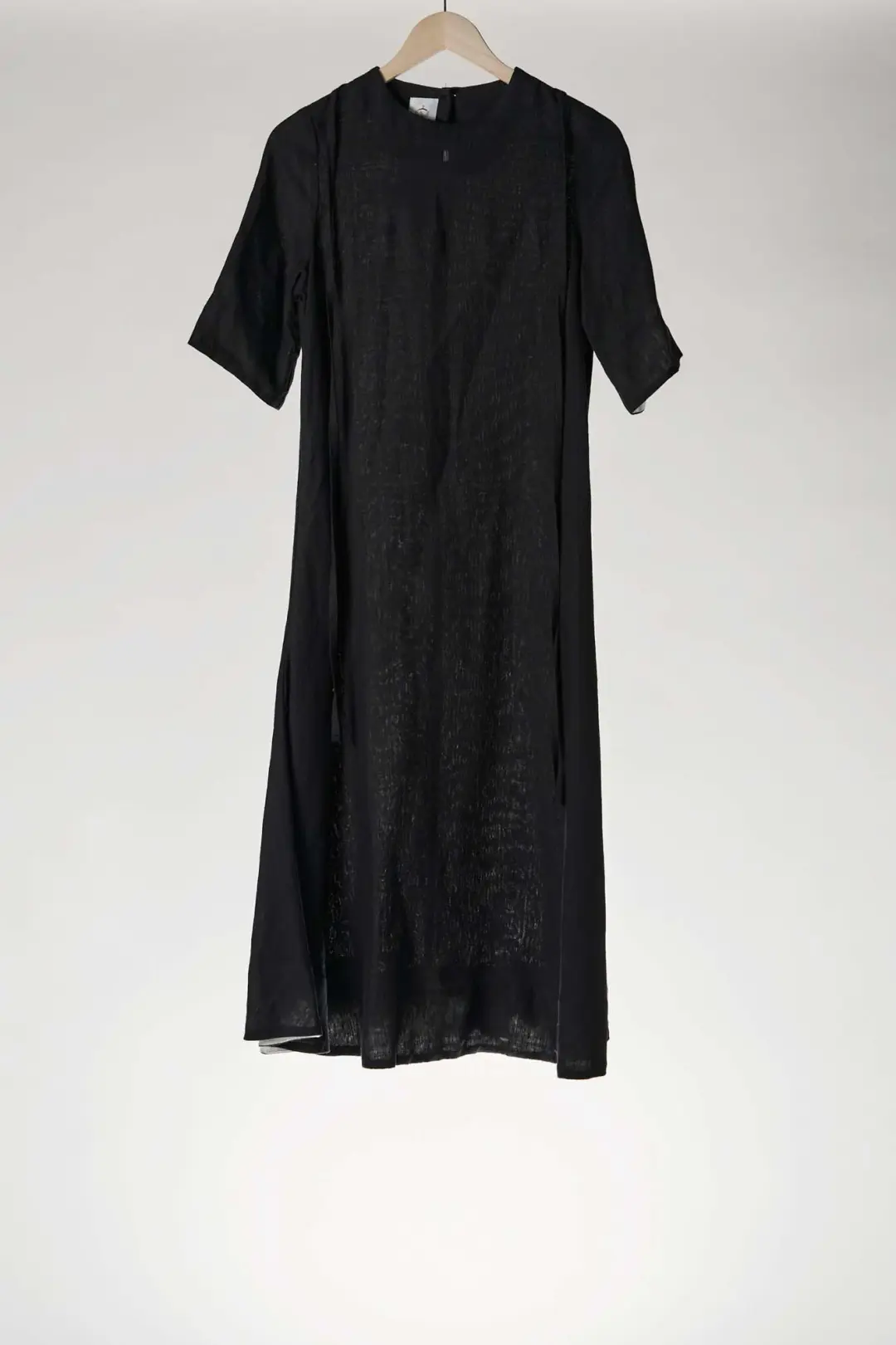 Audrey Dress, Short Sleeve, Black Pansy