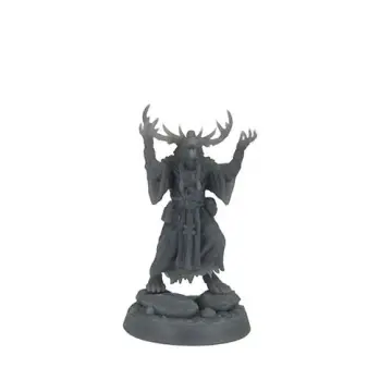 Werewolf Priest: Antlered Lycanthrope Cultist RPG Miniature (32mm)
