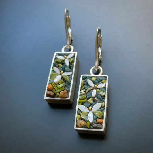Trillium Micro Mosaic Earrings