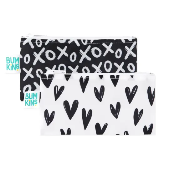 Reusable Snack Bag, Small 2-Pack: XOXO & Hearts
