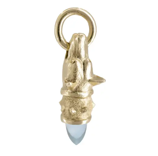 Chaucer - Faithful Hound Pendant with Blue Chalcedony