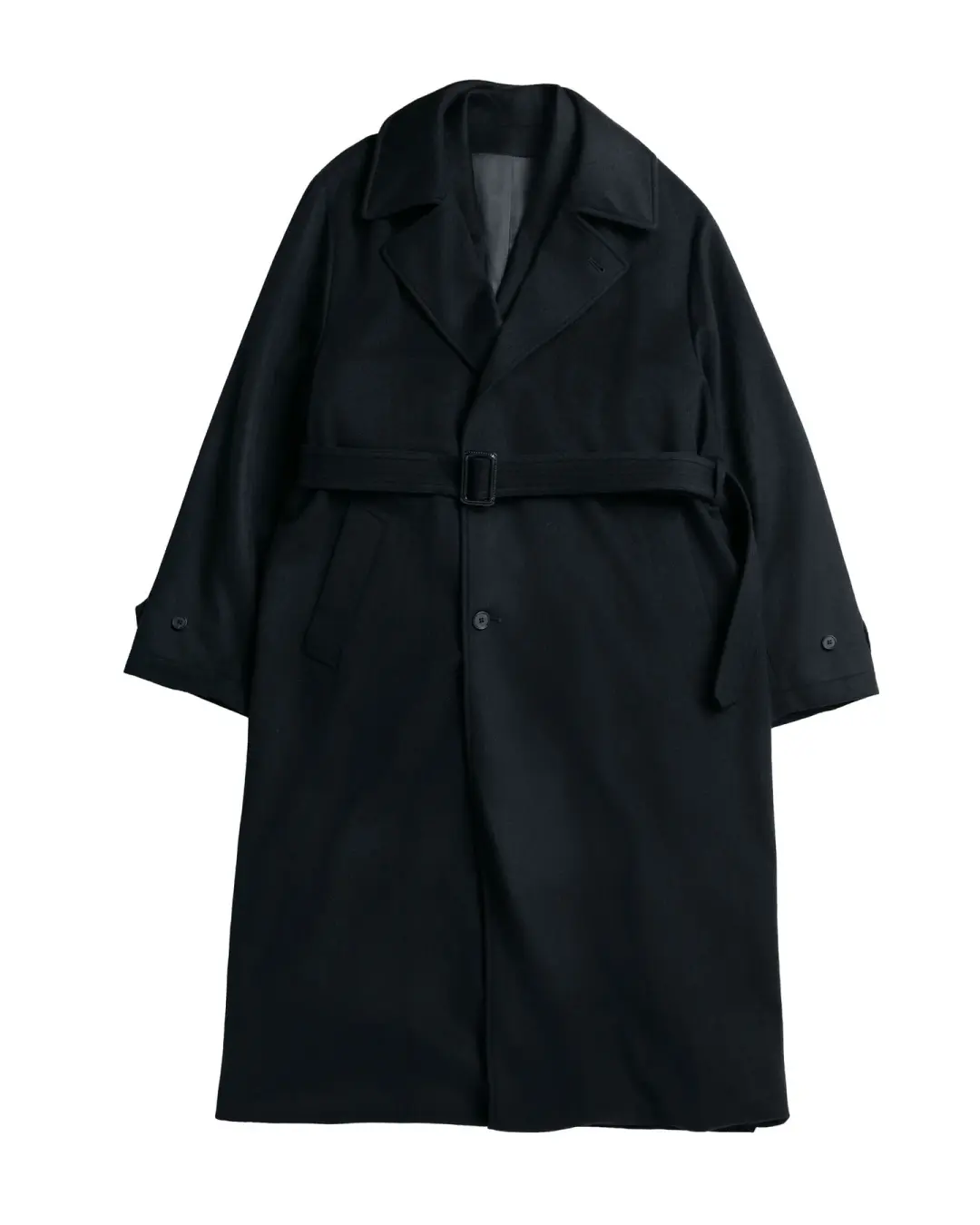 ssstein Wool Cashmere Layered Combination Coat Black