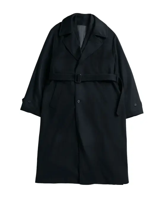 ssstein Wool Cashmere Layered Combination Coat Black