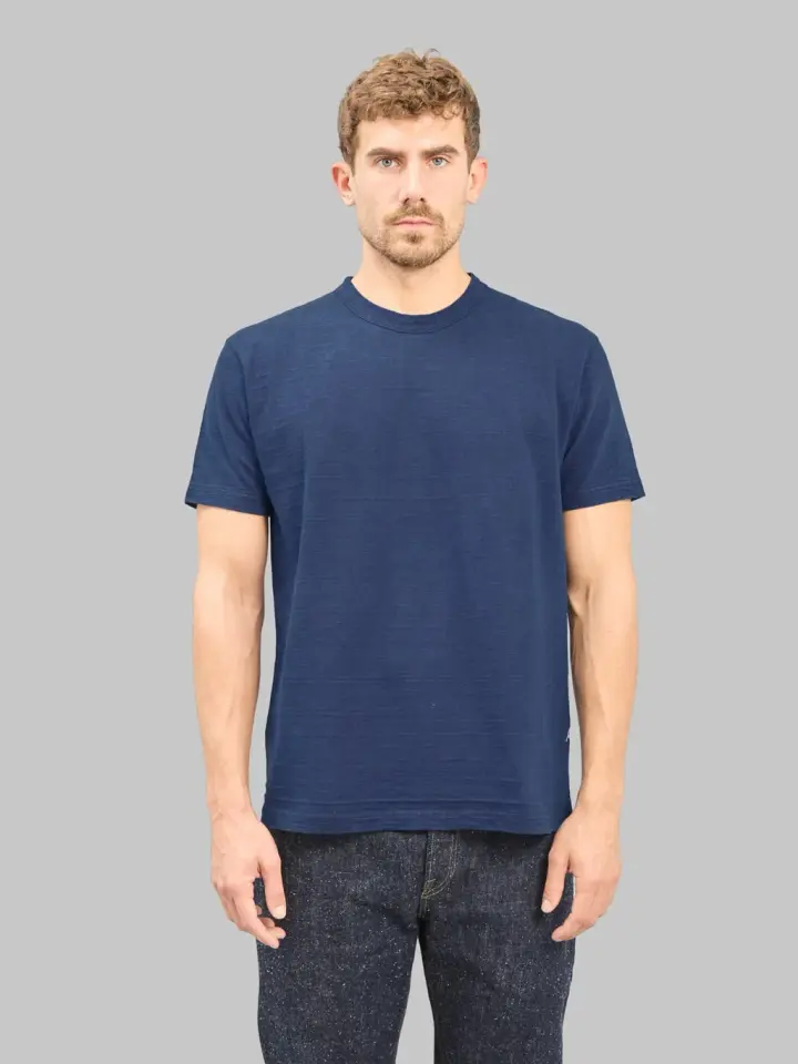 Pure Blue Japan SS-SLB-5011-ID 8oz Slub Jersey T-Shirt Indigo