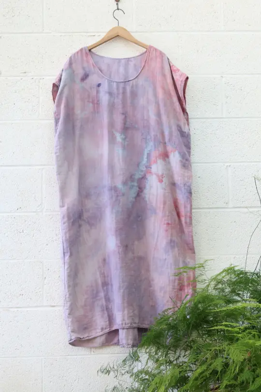 OOAK - Everyday Long Kaftan / M-XL / Double Gauze / Ice Dye (375)