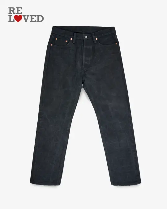 21oz Selvedge Denim Medium/High Rise Tapered Cut - Superblack Non-Fade (IH-888S-SB) Tag 36, Hemmed to 31.0"