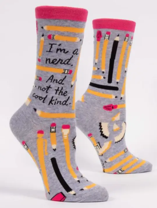 Blue Q I'M A NERD. AND NOT THE COOL KIND. W-CREW SOCKS