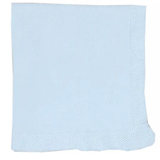 Baby Mode Signature Baby Boys and Baby Girls Knit Blanket with Knit Border, Blue