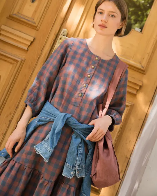 NORCIA relaxed linen dress