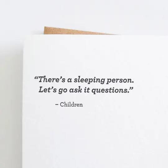 "Sleeping Person" Card