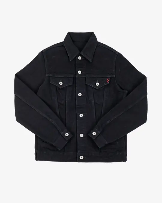 21oz Selvedge Denim Modified Type III Jacket - Superblack (Fades To Grey)