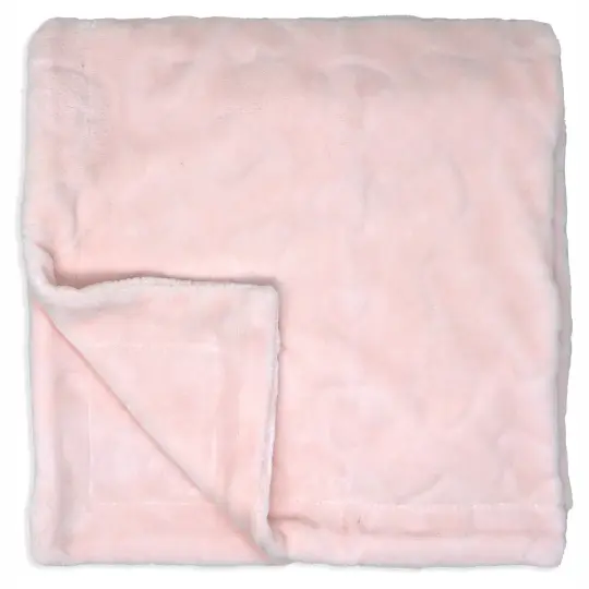 Amor Bebe Baby Boys and Baby Girls Embossed Plush Blanket, Pink