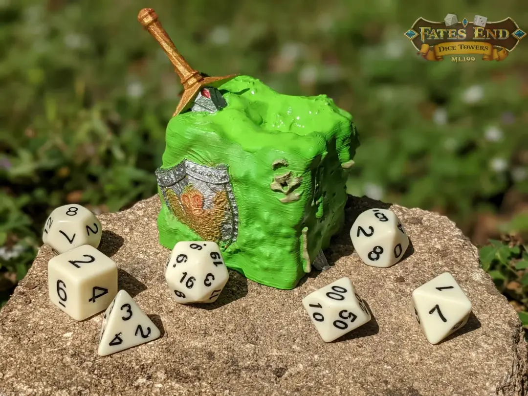 Gelatinous Cube 3D Printed Dice Jail | RPG Dice Vault | D20 Storage Box | Player Gift - Embrace the Curious Confinement!