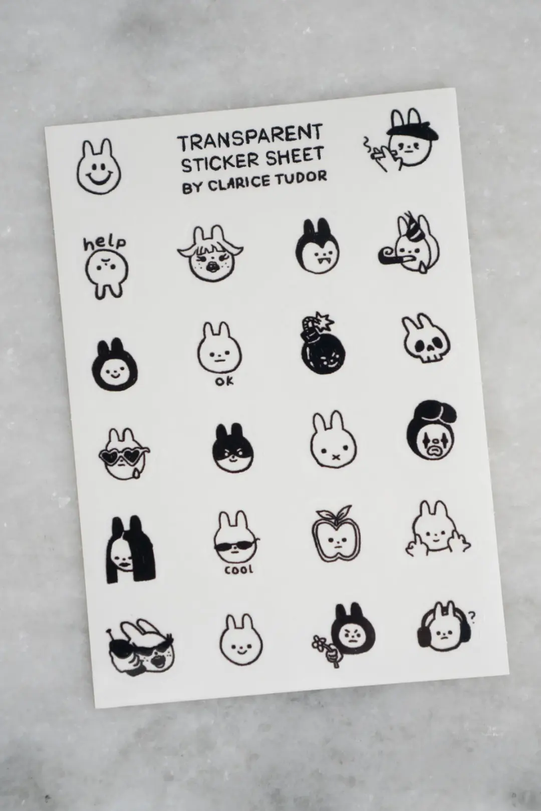 Bunnies - Clear Sticker Sheet