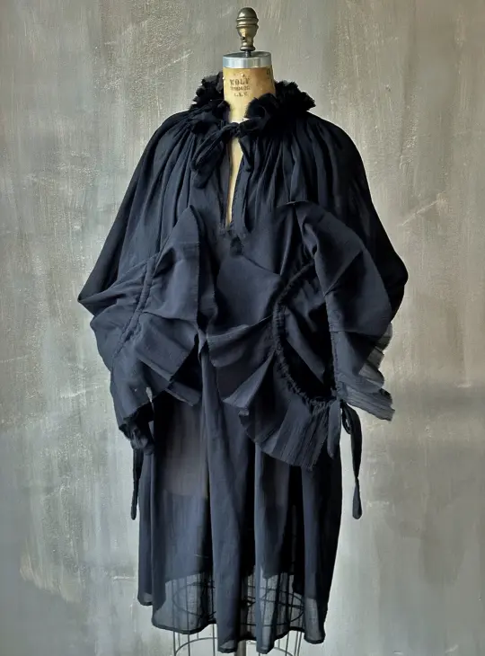Alchemist Chemise in Black Cotton Gauze (In Stock)