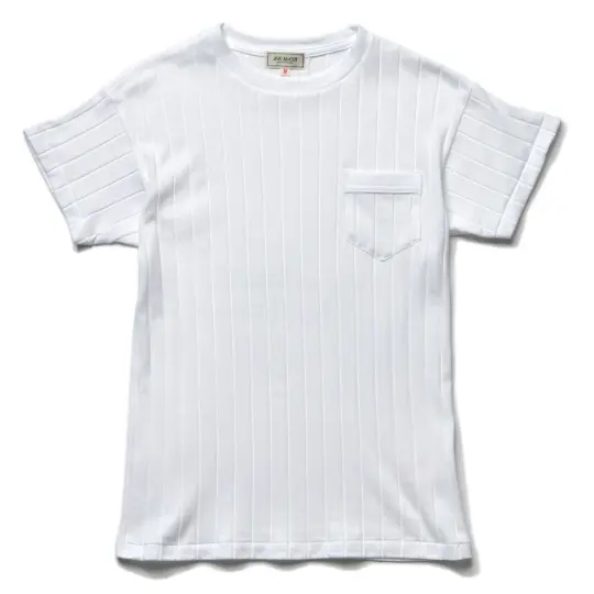 COTTON RIBBED POCKET TEE