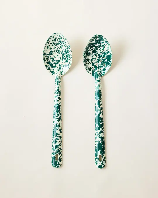 Spatter Enamelware Serving Spoon
