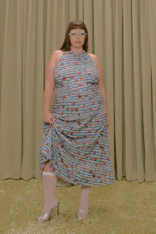 Resort Maxi Dress Soft Linen Trash Ocean