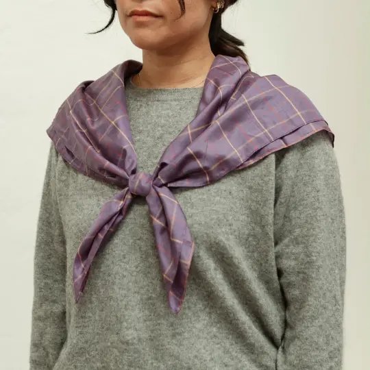 Light Silk Cowboy Scarf - Odel in Plum ((PRE-ORDER FEBRUARY DELIVERY)