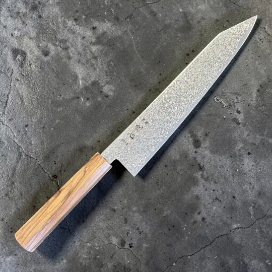 Hatsukokoro Saihyo SG2 Damascus Kiritsuke 240mm with Mono Olive Handle