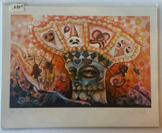 ‘Swing the heartache’ hand embellished print ltd ed. Of 20