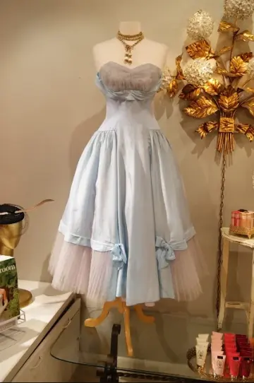 Patchwork Pale Blue Homecoming Dress ,Bodycon Short Prom Dress RS1252