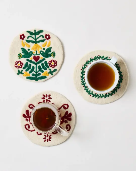 Felted Winter Folk Trivet