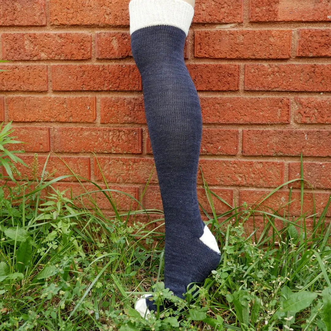 Dark Gray Stockings - White Toe and Heel - Seconds