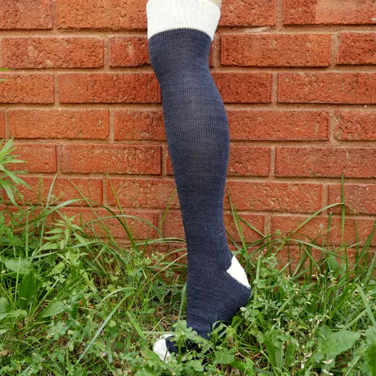 Dark Gray Stockings - White Toe and Heel - Seconds