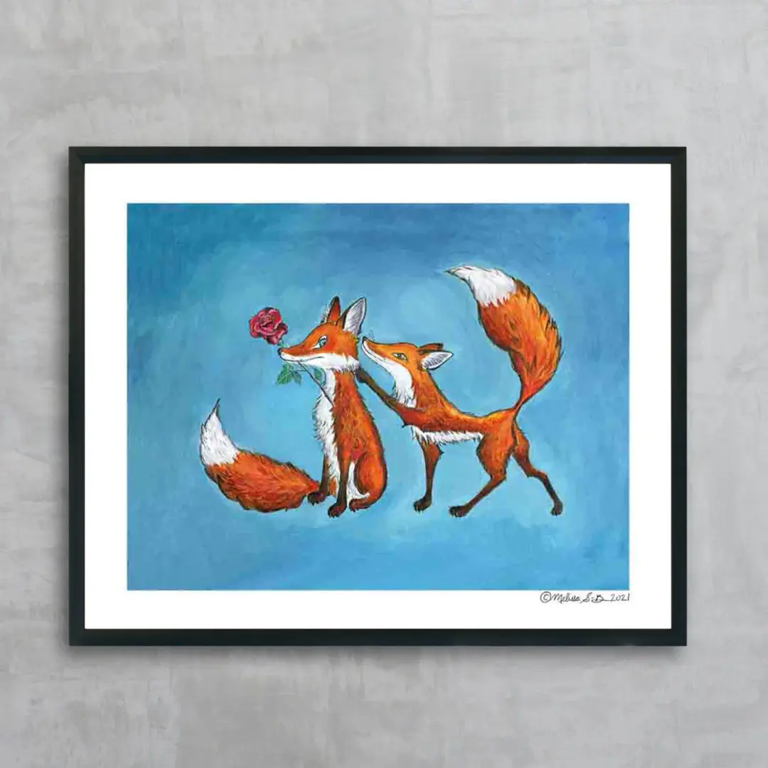 Two Foxes Fine Art Print
