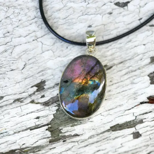 Lavender Galaxy - Labradorite Pendant in Sterling Silver