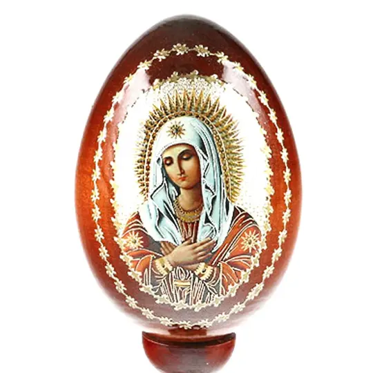 Virgin Mary Russian Religious Icon Egg