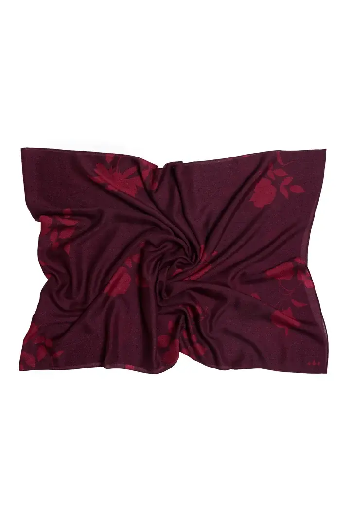 Burgundy Silk & Wool Scarf (with imperfection)