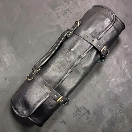 Tokushu Knife Premium Leather Knife Roll - Black