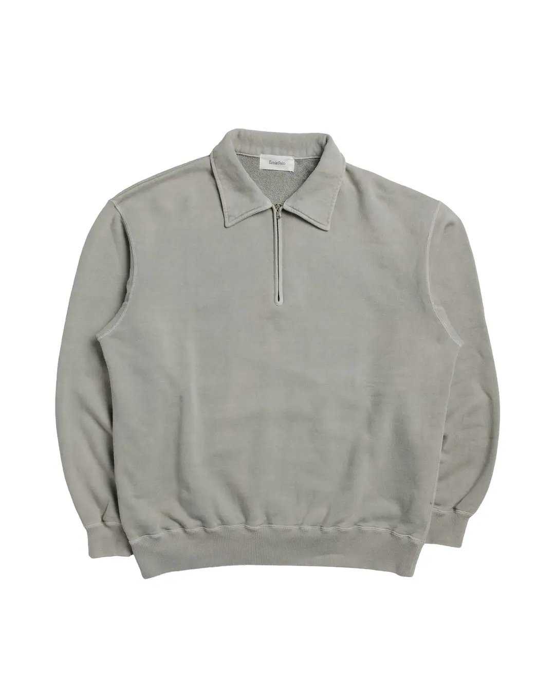 Ernie Palo Product Dyed Half Zip Sweat Olive
