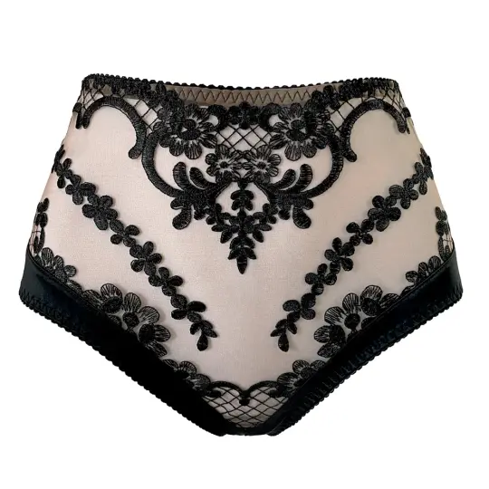 OHMYGOTH HIGH WAIST BRIEF - BLACK