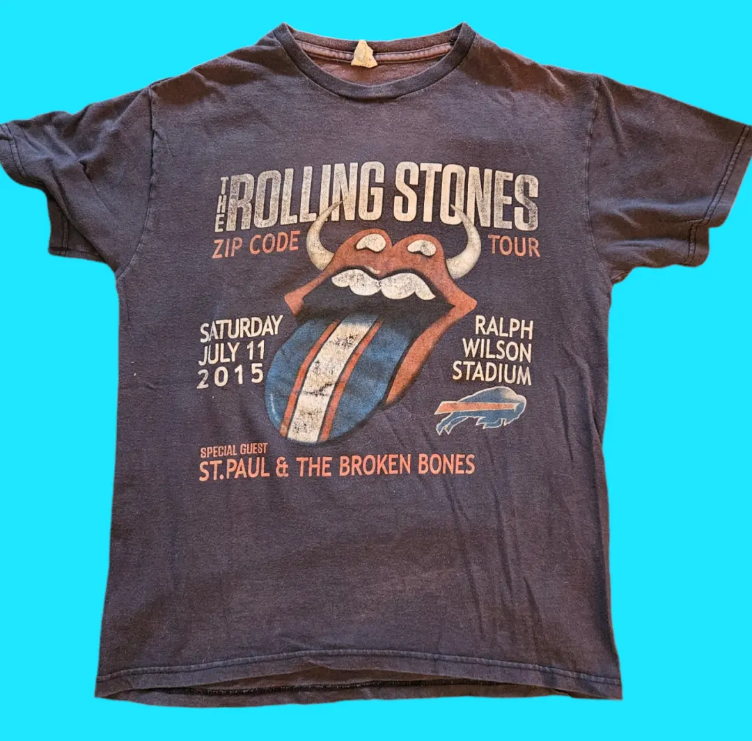 Vintage Rolling Stones Buffalo Bills zipcode tour 2015 t-shirt size M