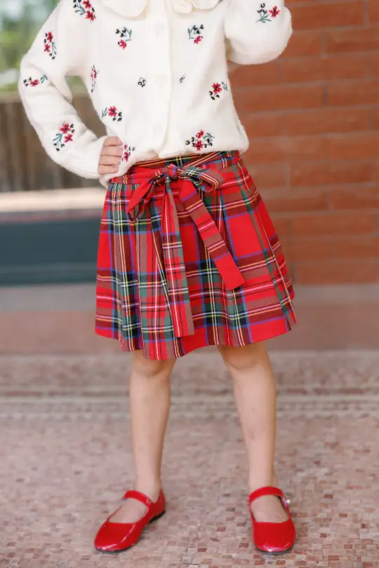 Mini Addison Skort in Holiday Plaid