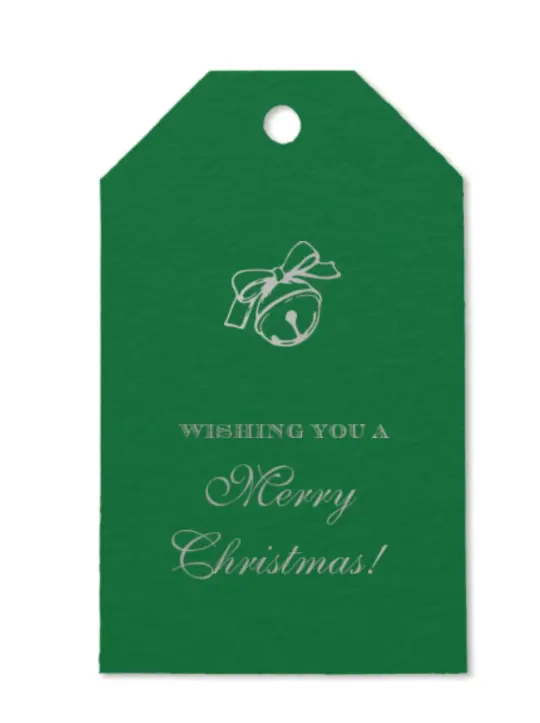 "Wishing you a Merry Christmas" with Bell Foil Gift Tag
