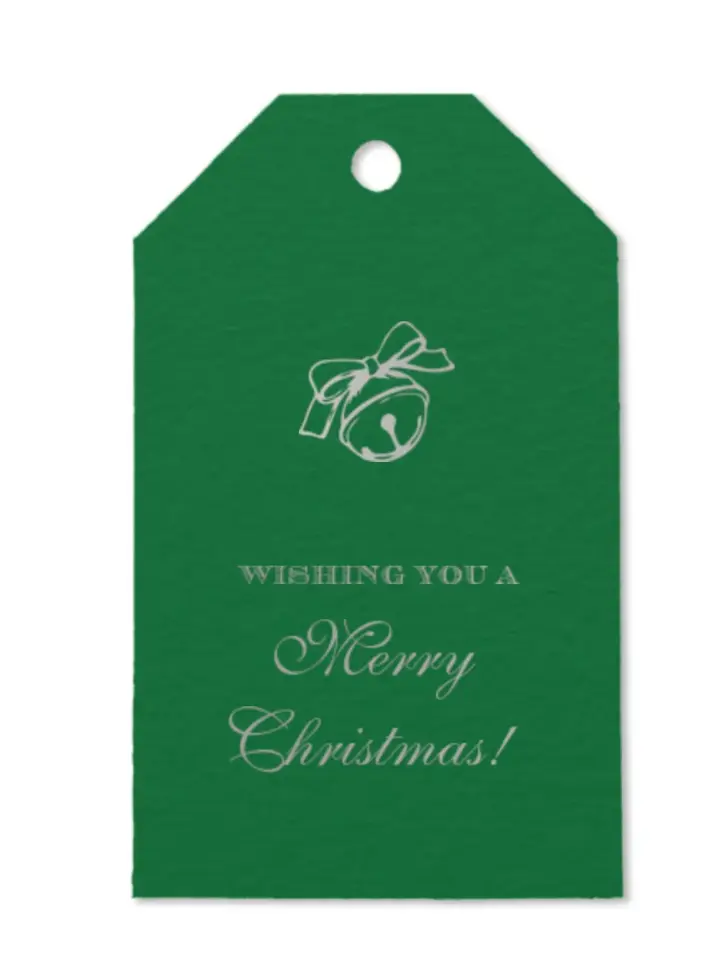 "Wishing you a Merry Christmas" with Bell Foil Gift Tag