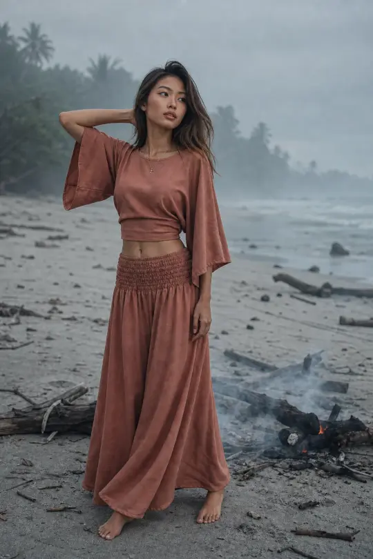 Lani Cotton Maxi Skirt Sandstone