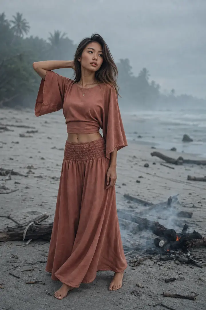 Lani Cotton Maxi Skirt Sandstone