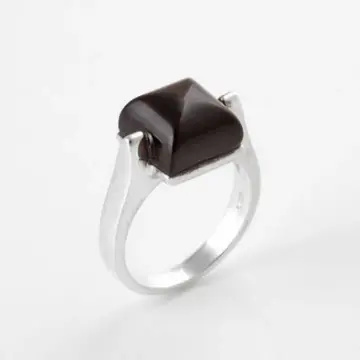 Modern Cherry Amber Square Ring