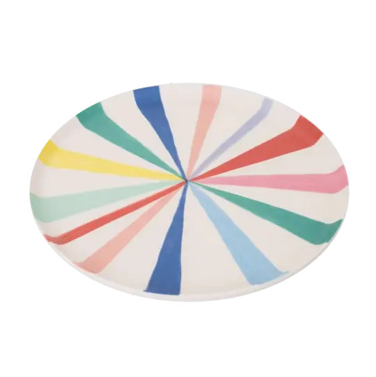 Meri Meri Bamboo Bright rainbow Stripe Plates set of 6