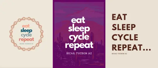 Eat Sleep Cycle Repeat Postcard